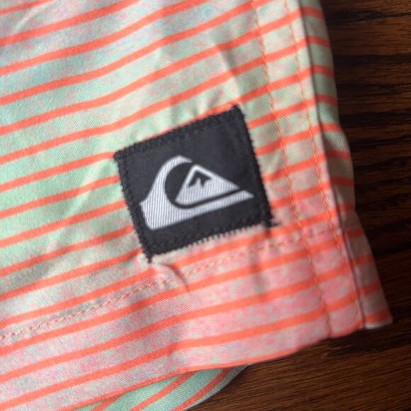 New Quiksilver Boy's Orange Sunset Ombre Swim Trunks Bottoms - Large 14 - 16 - Picture 4 of 4
